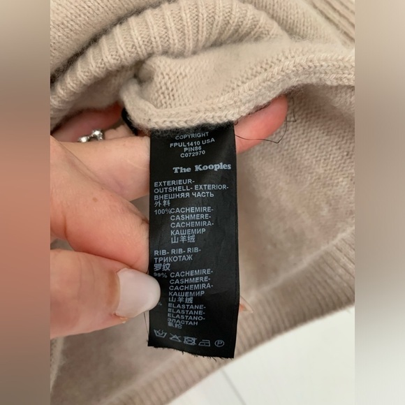 BNWOT THE KOOPLES 100%  CASHMERE CROPPED SHORT SLEEVE SWEATER SIZE 3 / LARGE - Picture 6 of 10